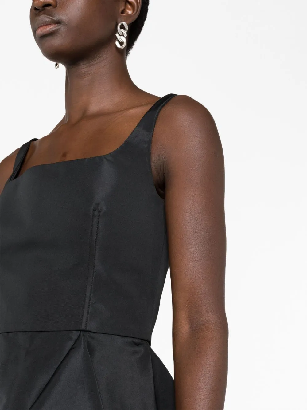 Alexander McQueen    Alexander Mc Queen Asymmetric Draped Midi Dress