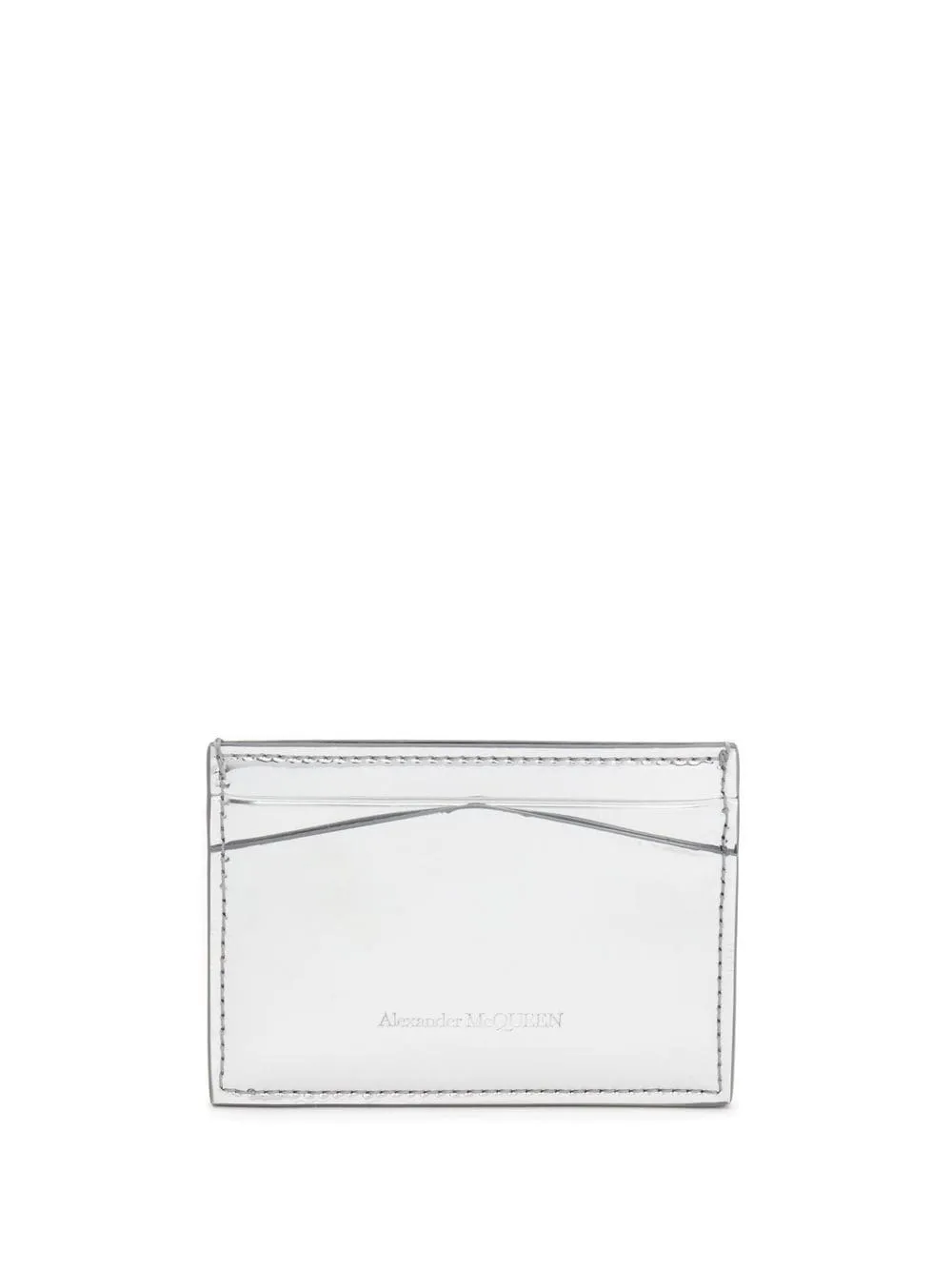 Alexander McQueen    Alexander Mc Queen Skull Metallic Leather Credit Card Case
