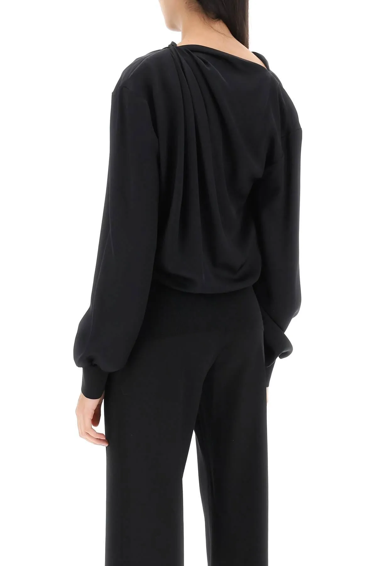 Alexander McQueen    Alexander Mcqueen Draped Blouse In Satin