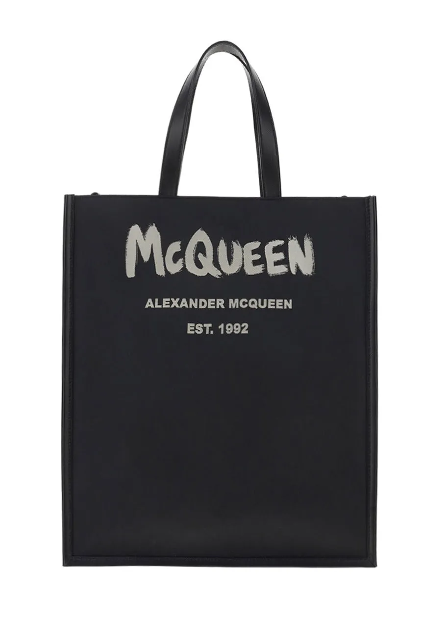 Alexander McQueen Graffiti Logo Printed Tote Bag