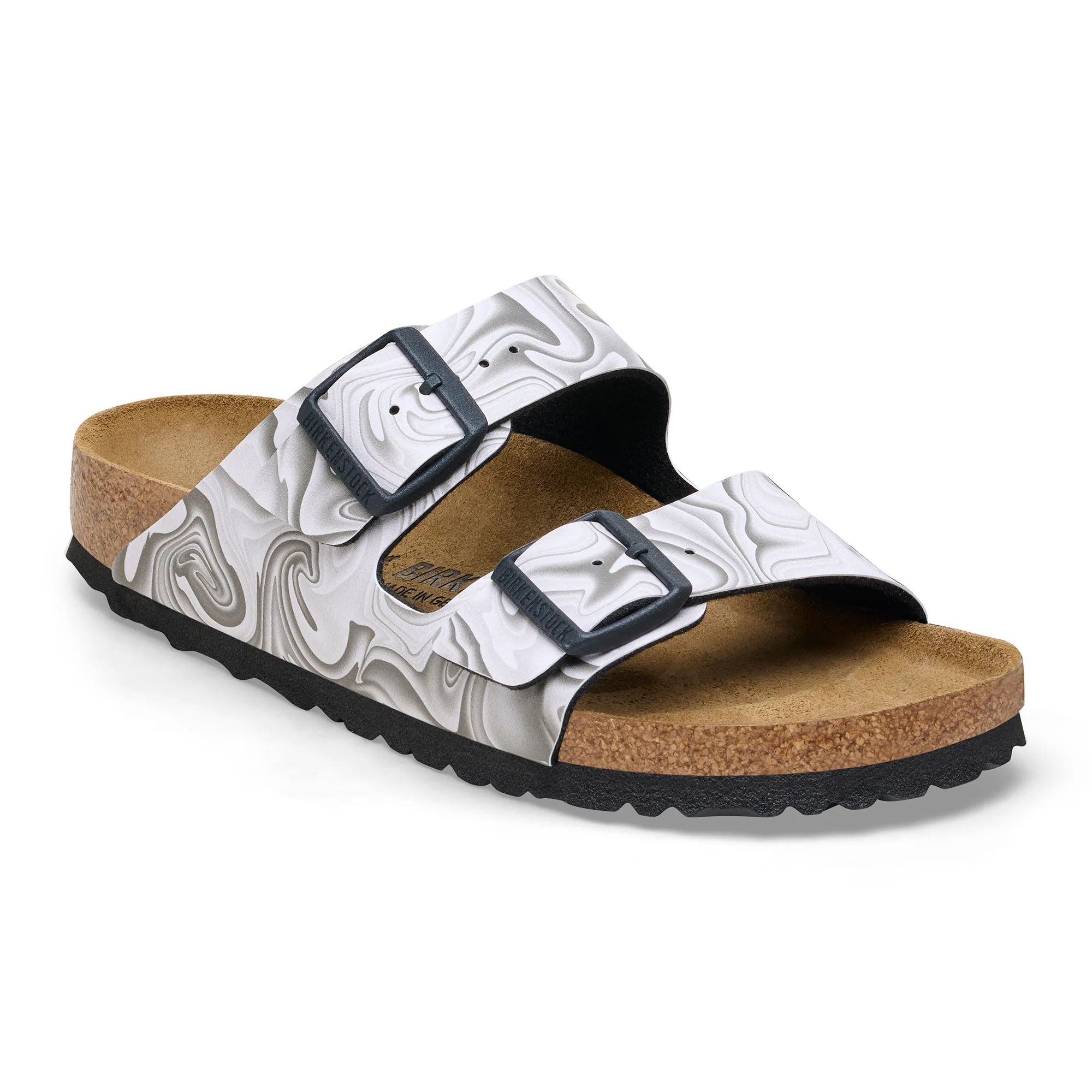 Birkenstock Arizona Marble Black/White -narrow