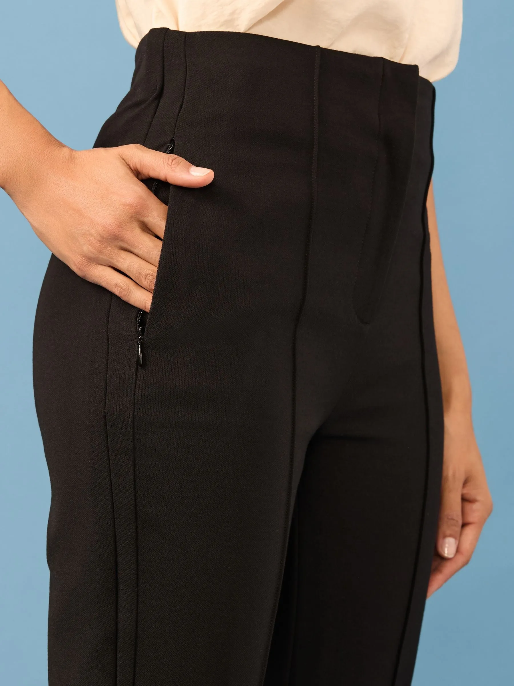 Black Slim Sculpting Trousers