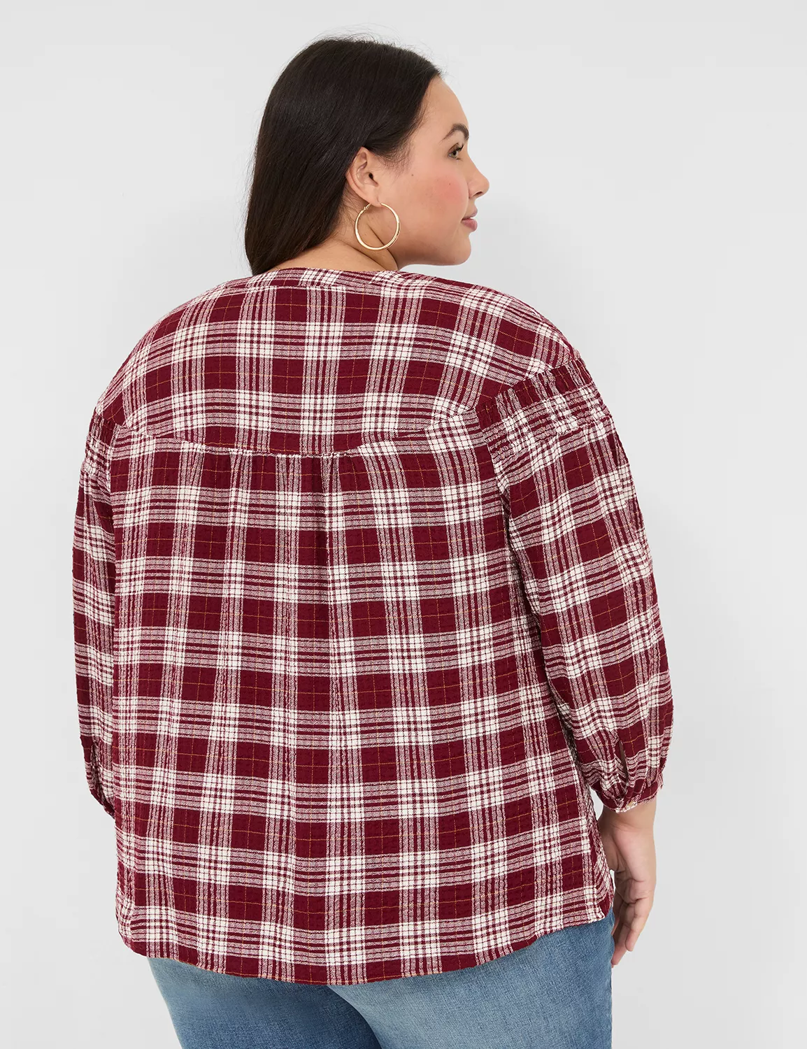 Crinkle Popover Blouse