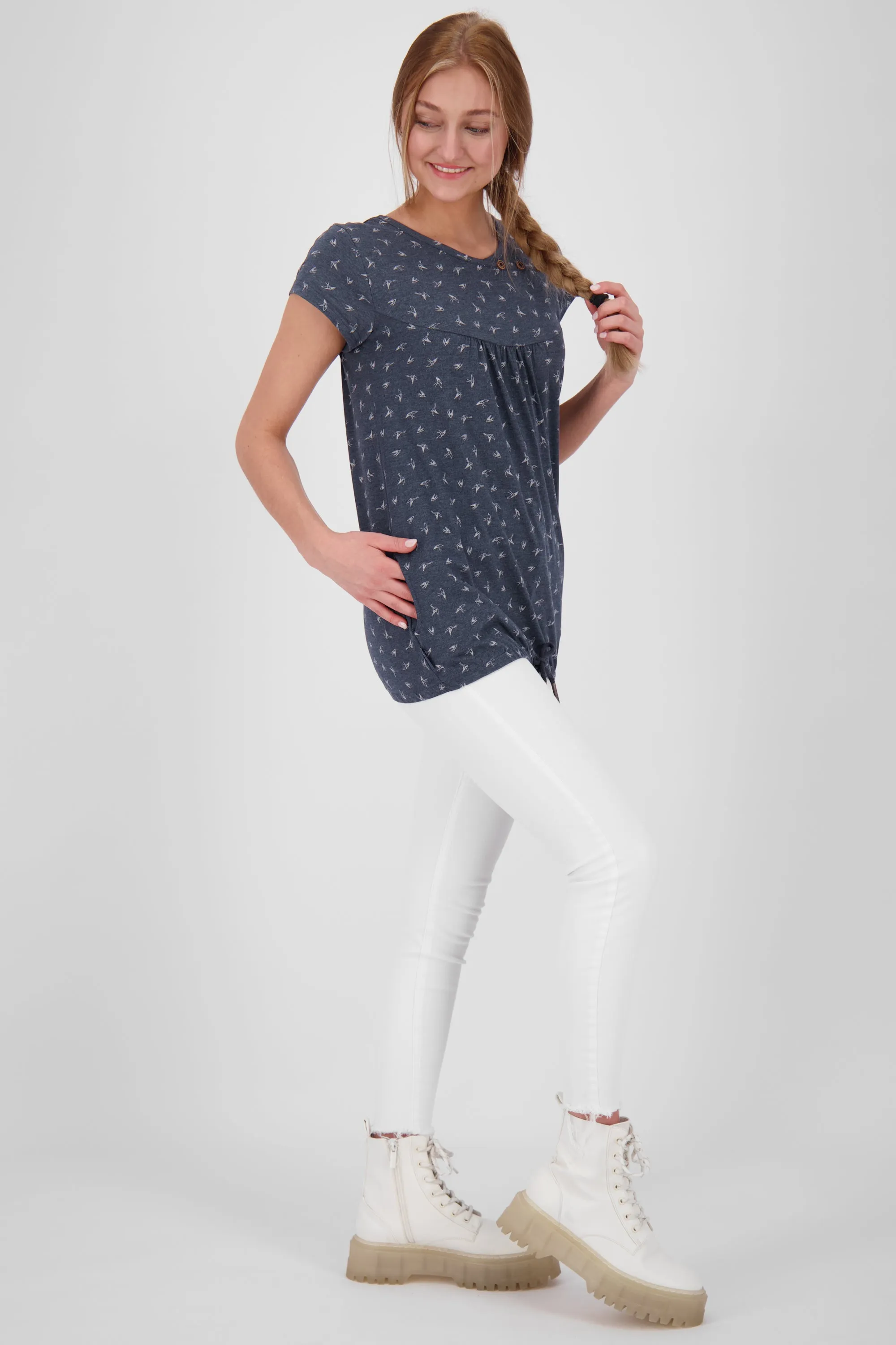 Damen T-Shirt SummerAK für einen verspielter Look Dunkelblau