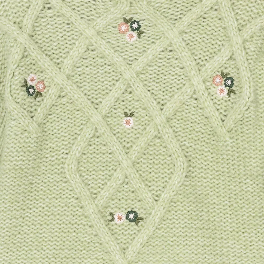 Girls Green Knitted Sweater