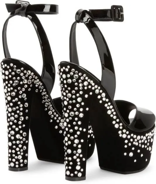 Giuseppe Zanotti Tarifa Jewel 170mm platform sandals Black