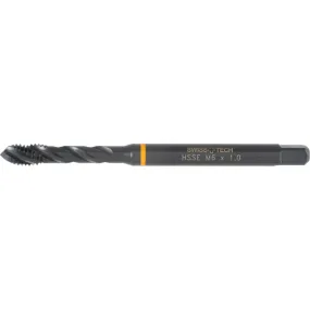 Machine Tap, M10 x 1.5mm, Metric Coarse, Straight Flute, Powdered Metal High Speed Steel, Nitride/Steam Tempered, Orange