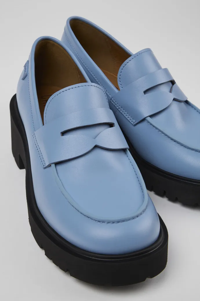 Milah Blue Leather Loafer for Women