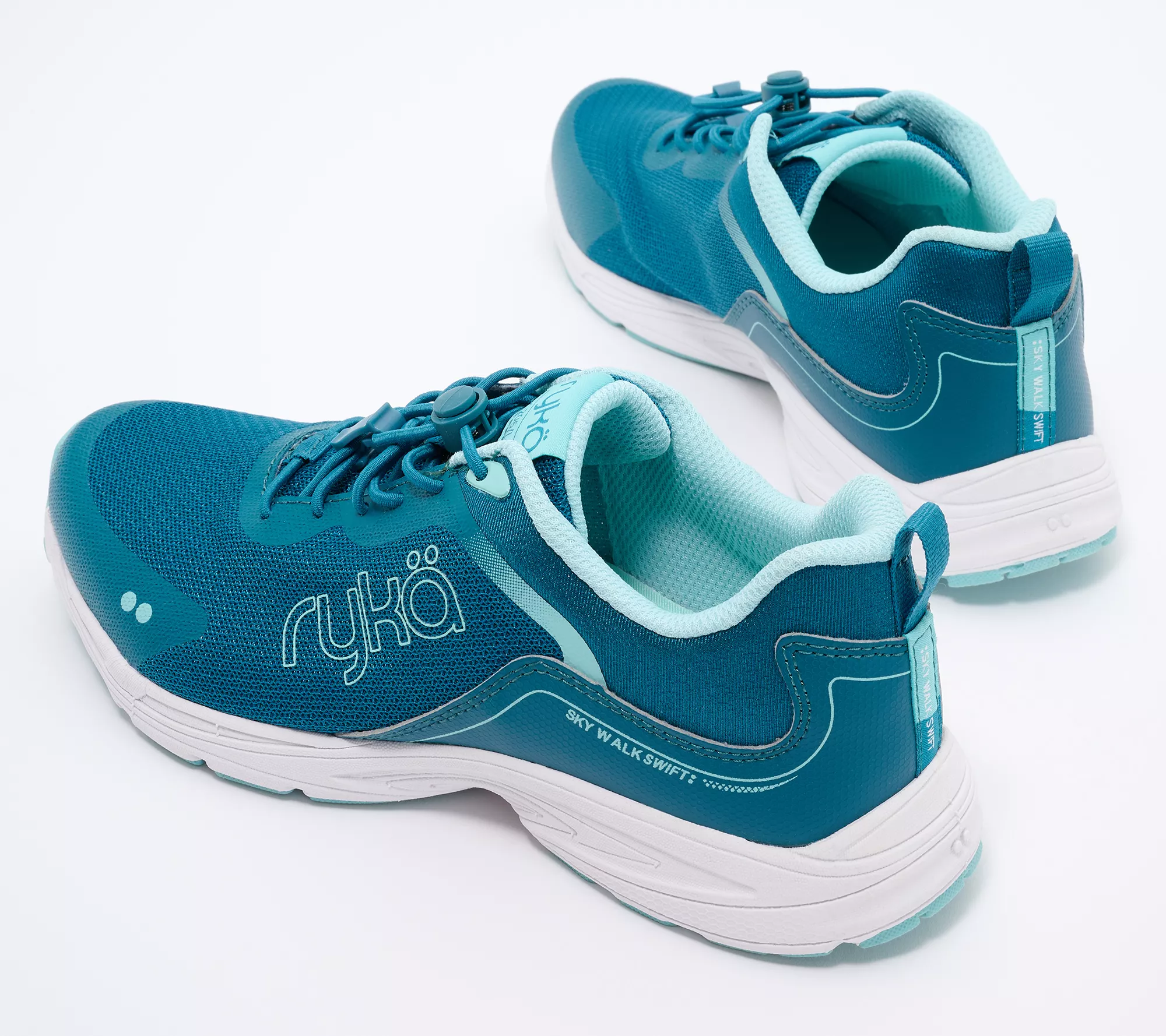 Ryka Memory Foam Bungee Walking Sneakers - Sky Walk Swift