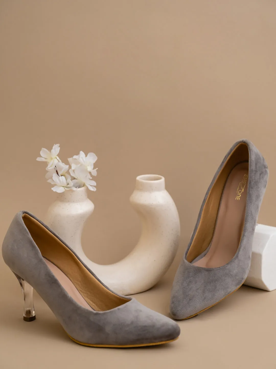 Shezone Grey Women Heels