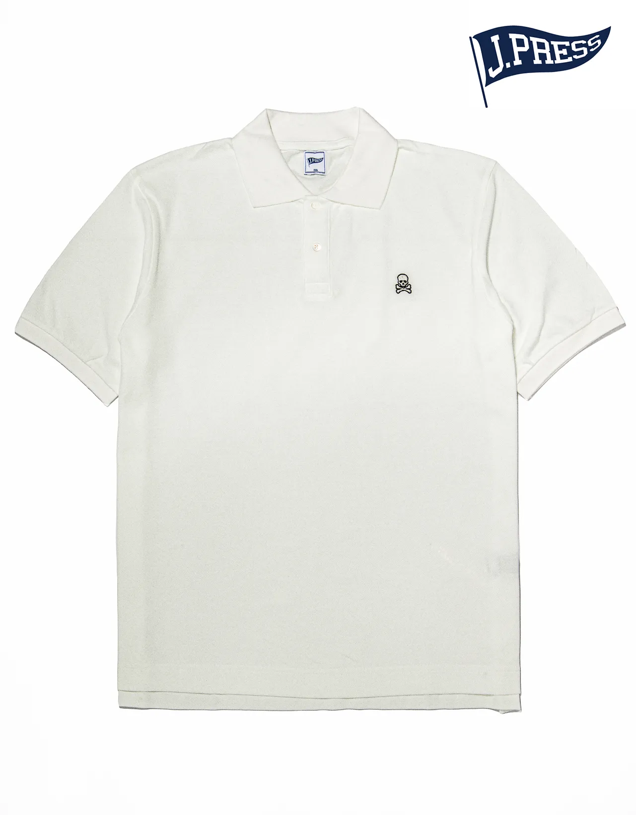 SKULL AND CROSSBONES POLO SHIRT - WHITE