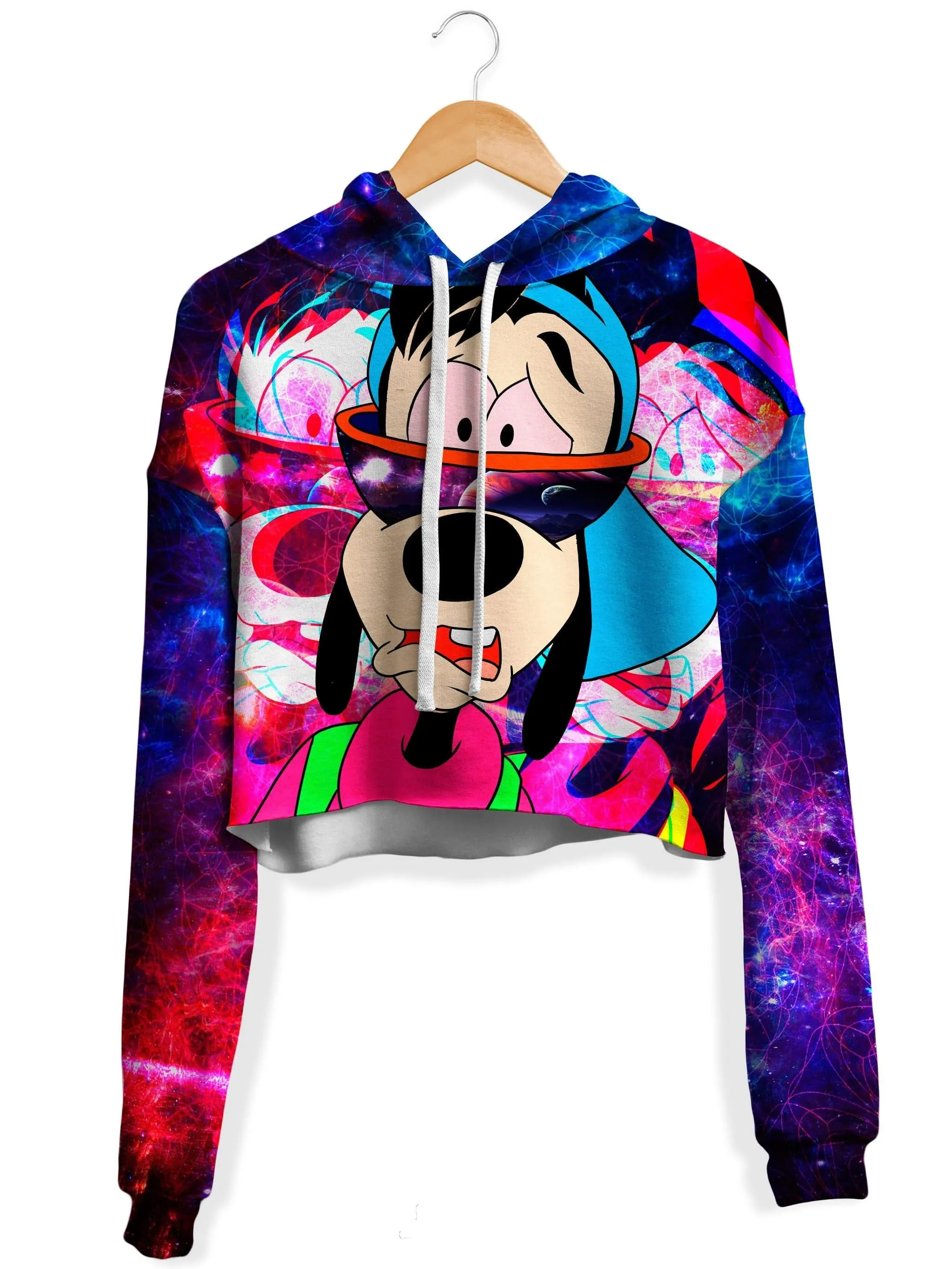 Space Goof Fleece Crop Hoodie
