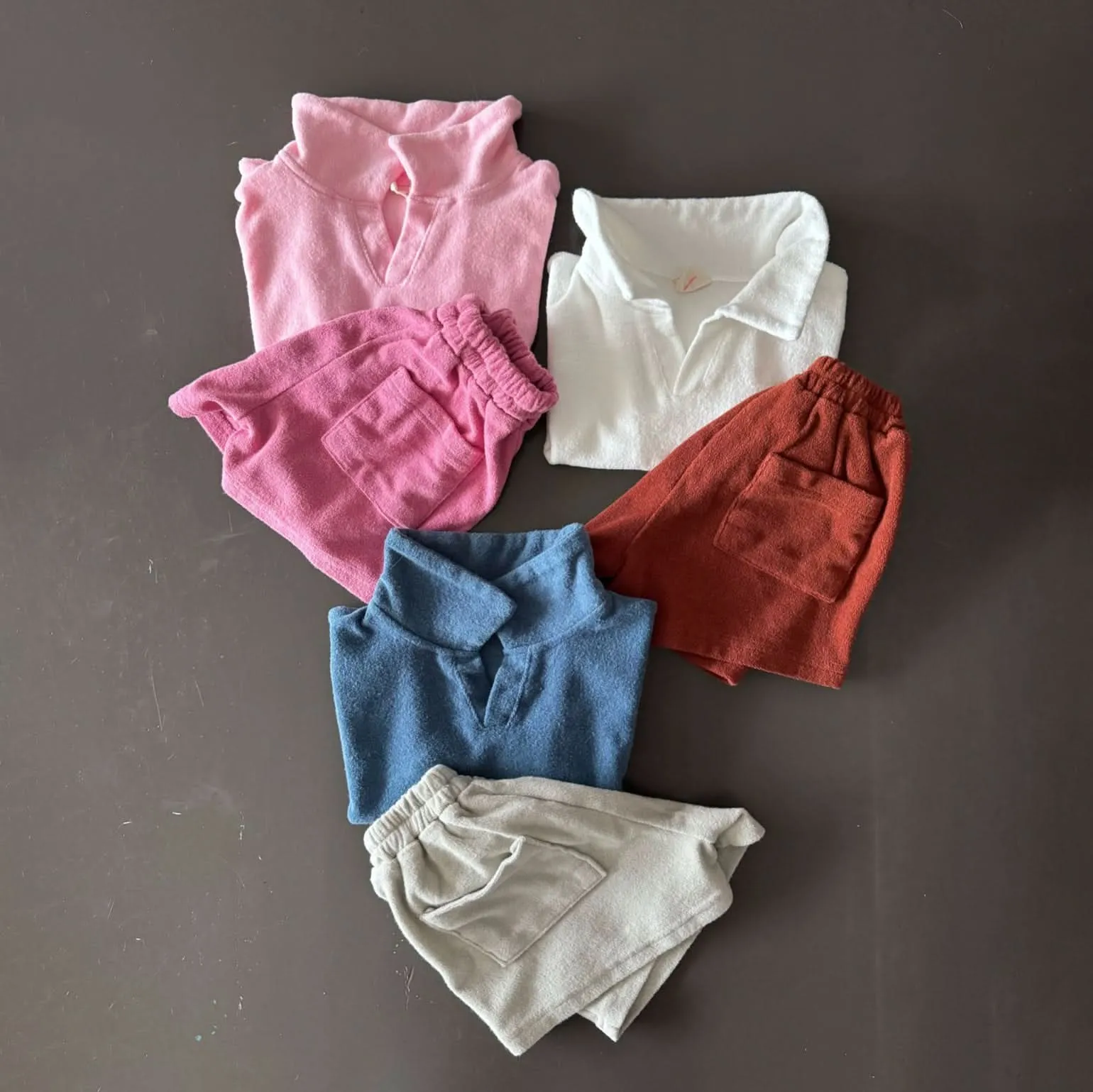 Toddler Terry Cotton Open Collar Top (1-6y) - 3 Colors