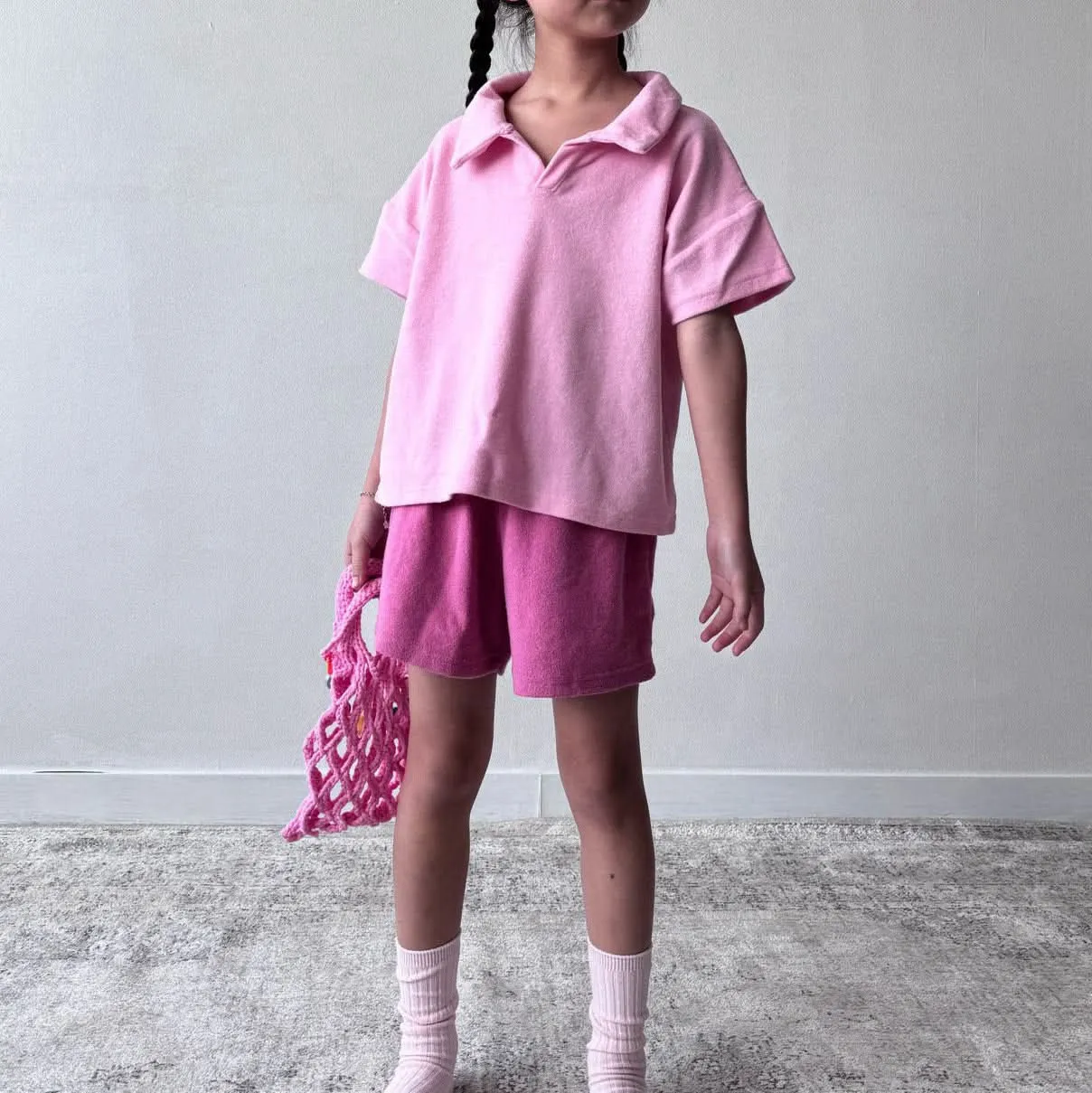Toddler Terry Cotton Open Collar Top (1-6y) - 3 Colors