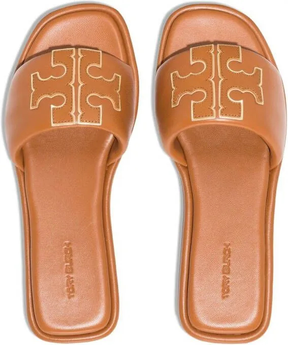 Tory Burch Double T flat sandals Brown