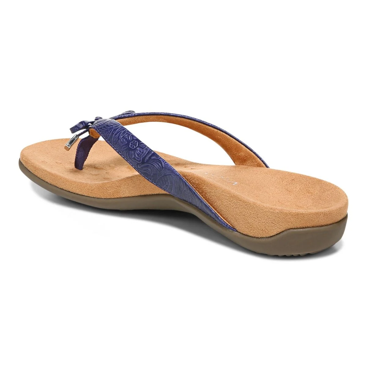 Vionic Women’s Bella II Flip Sandals-Blue Ribbon Embossed