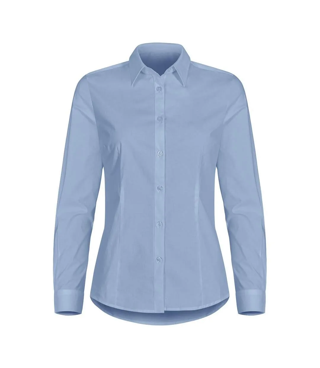 Womens/ladies stretch formal shirt light blue Clique
