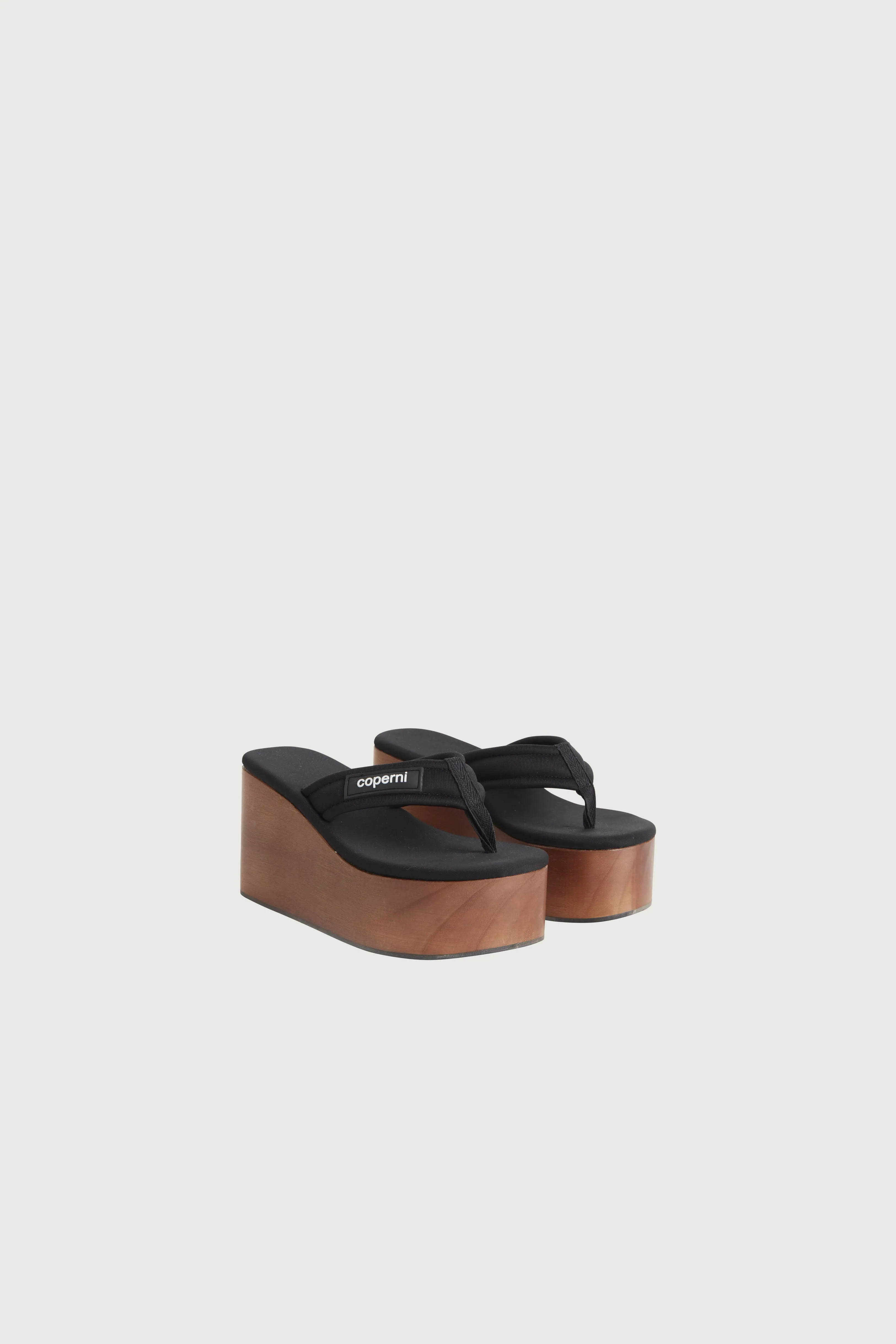 Wooden Branded Wedge Sandal