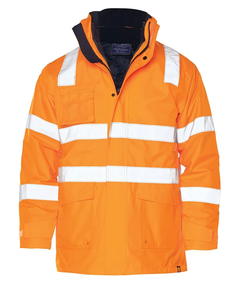 Workhorse MJA058 Men's High Visibility 6 in 1 Jacket Reversible Inner - Oxford Polyester - Vic Rail Comp - Special Purpose O